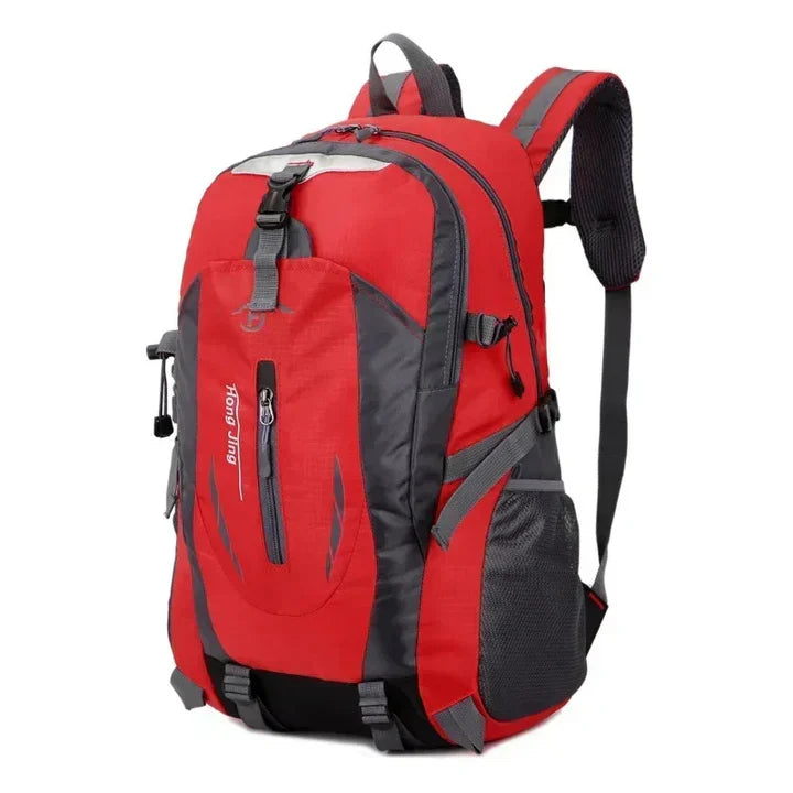 Water-resistant outdoor backpack with multiple compartments for travel and everyday use