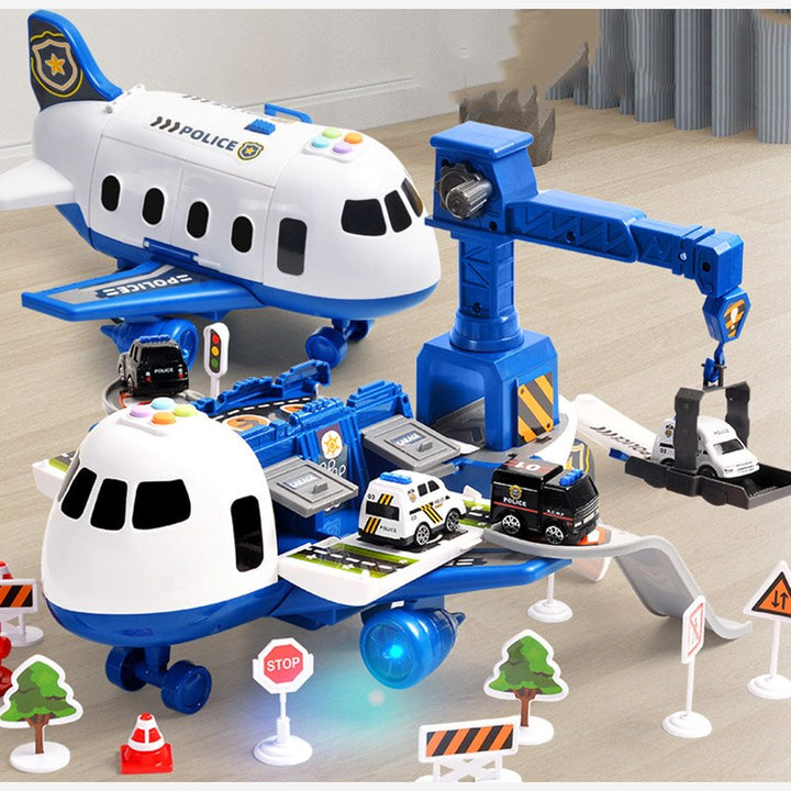 Adventure Plane with Construction Vehicles Playset for Children