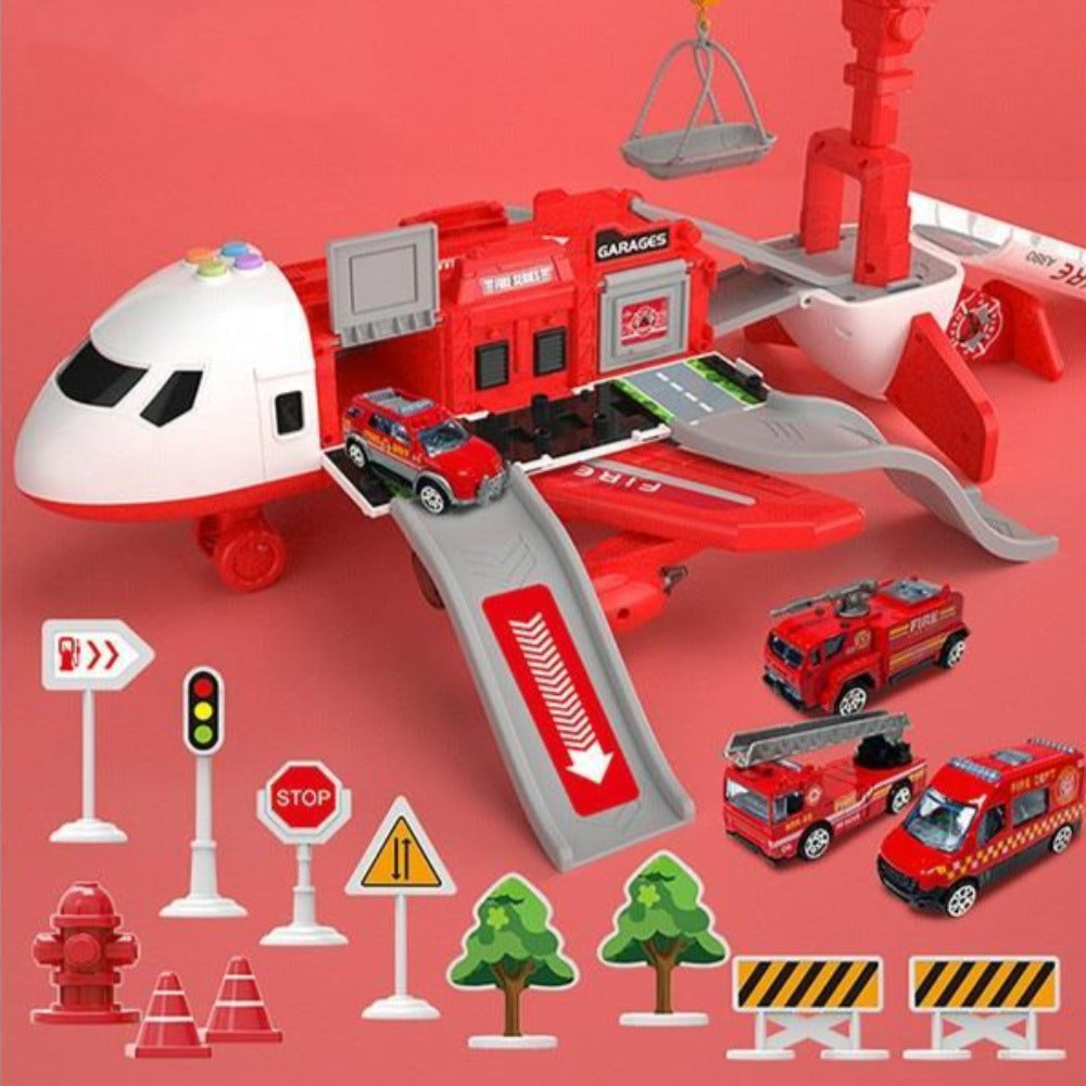 Adventure Plane with Construction Vehicles Playset for Children