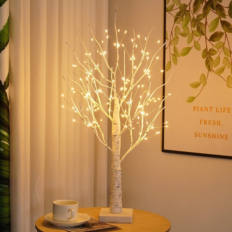 Scandinavian LED birch tree – mood lighting in a natural design