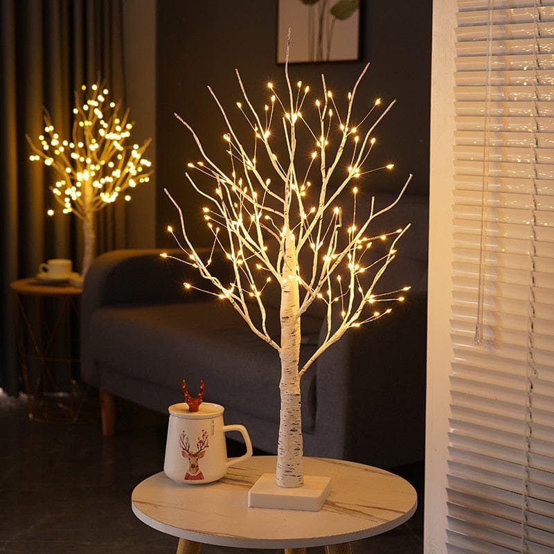 Scandinavian LED birch tree – mood lighting in a natural design