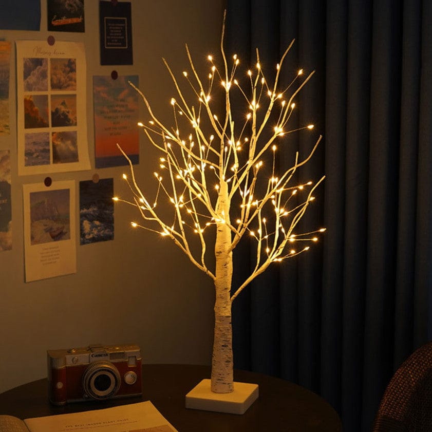 Scandinavian LED birch tree – mood lighting in a natural design