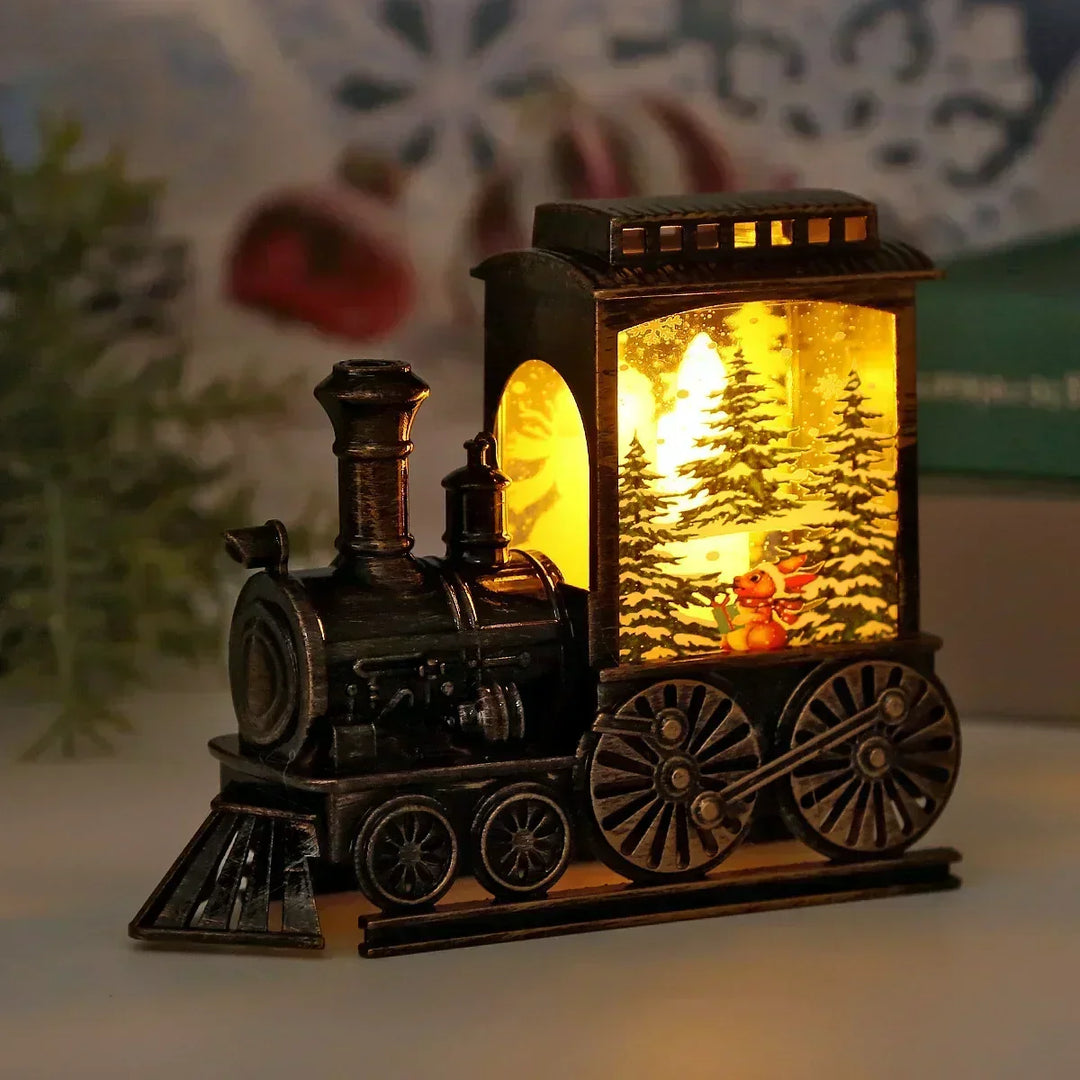 Vintage LED-Weihnachtslaterne in Zugform