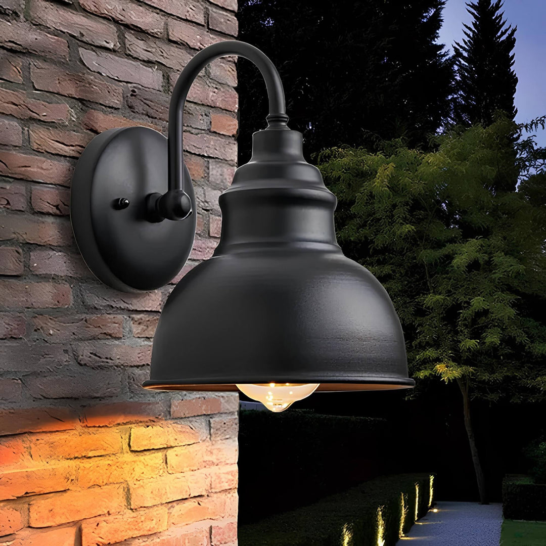 Vintage weatherproof outdoor wall light in lantern style for terrace and garden