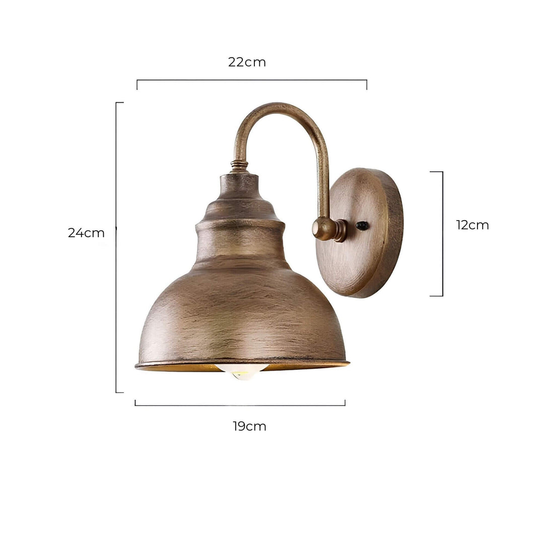 Vintage weatherproof outdoor wall light in lantern style for terrace and garden