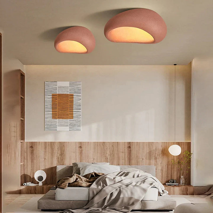 Minimalist ceiling lamp – warm white &amp; made of resin