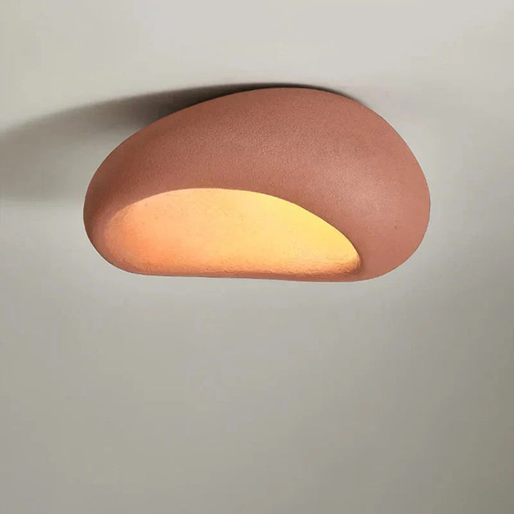 Minimalist ceiling lamp – warm white &amp; made of resin