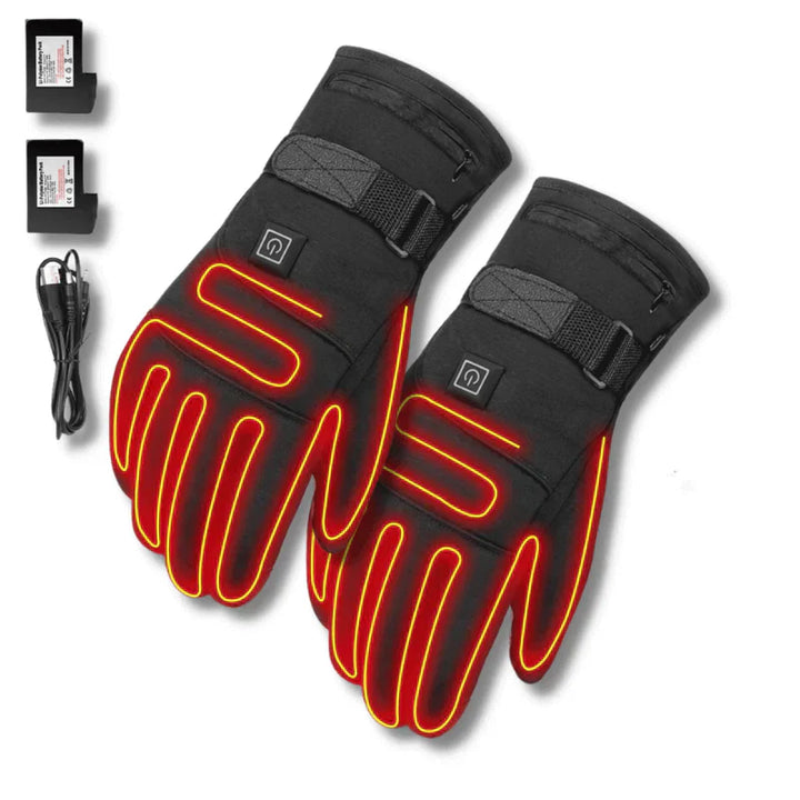 Waterproof heated gloves with touchscreen functionality