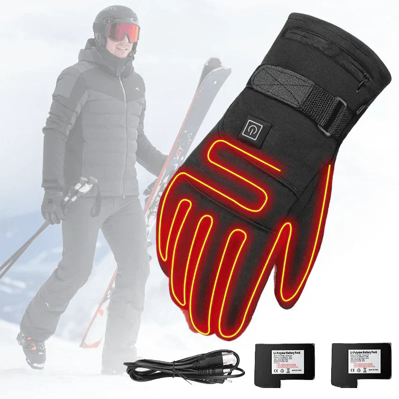 Waterproof heated gloves with touchscreen functionality