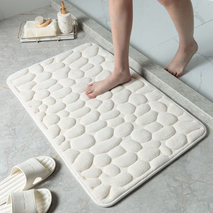 Weiche Badematte mit Kieselstein-Muster für Badezimmer und Dusche