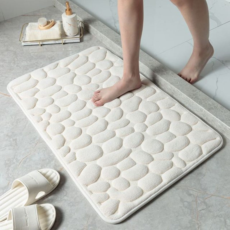 Badematte Memory Foam Mit Kieselstein Design