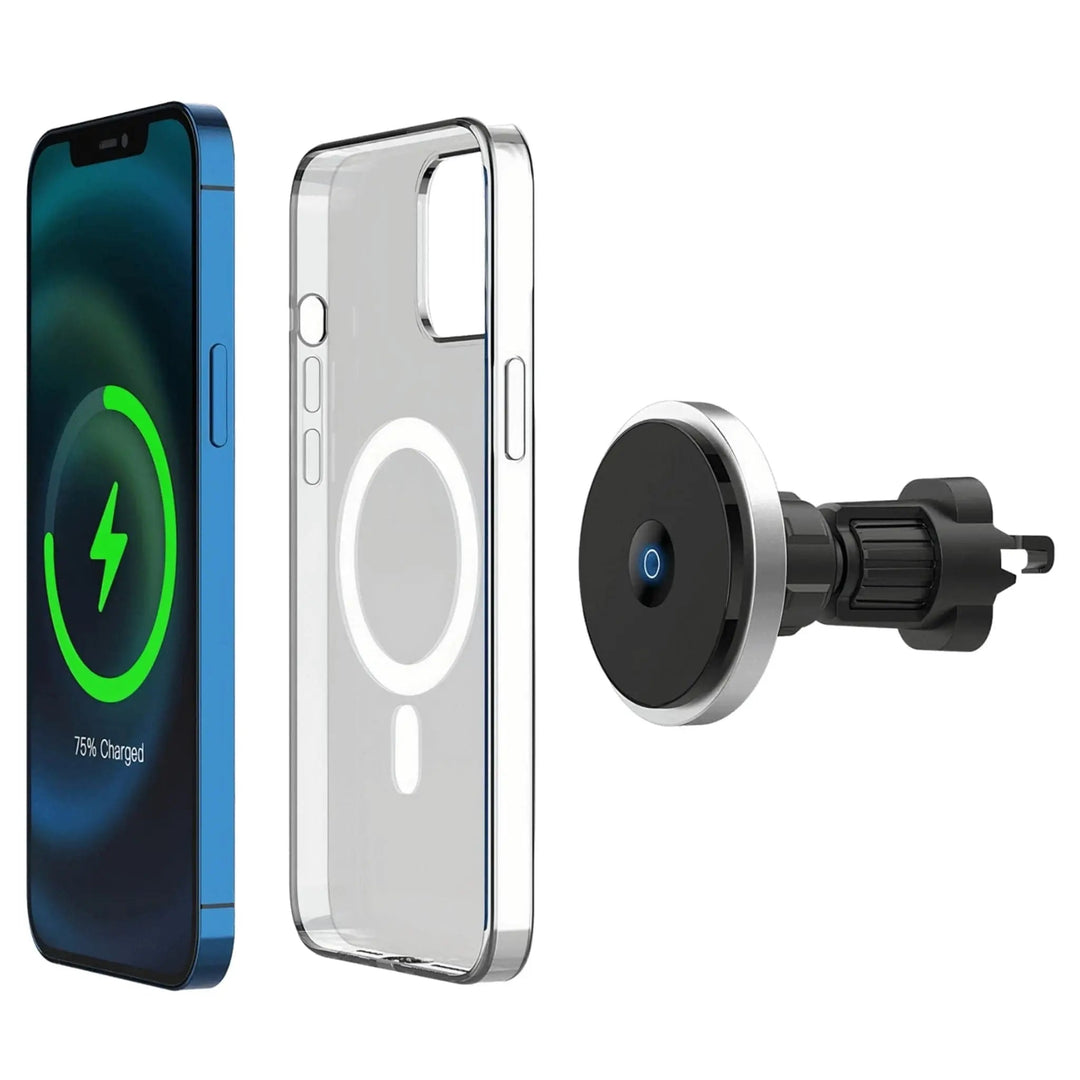 Magnetic car mount with MagSafe and fast charging function for iPhones