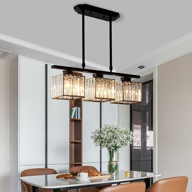 Modern designer pendant light with multiple light sources for dining room and kitchen